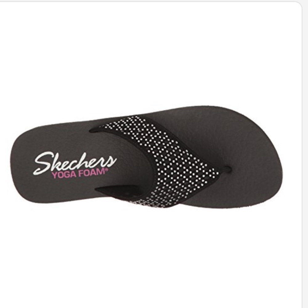 Skechers Cali Yoga foam Wedge Flip flop Black 8